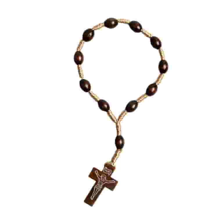 Catholic Rosary Wood Rosary Beads Mini Rosaries with for Cross for