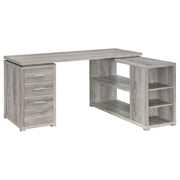 Yvette 60-inch 3-drawer L-Shape Computer Desk Gray Driftwood