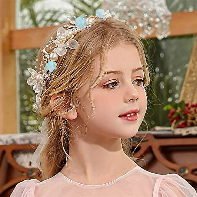 Princess Flower Crystal Headpiece Rhinestone Pearl Headband Alloy