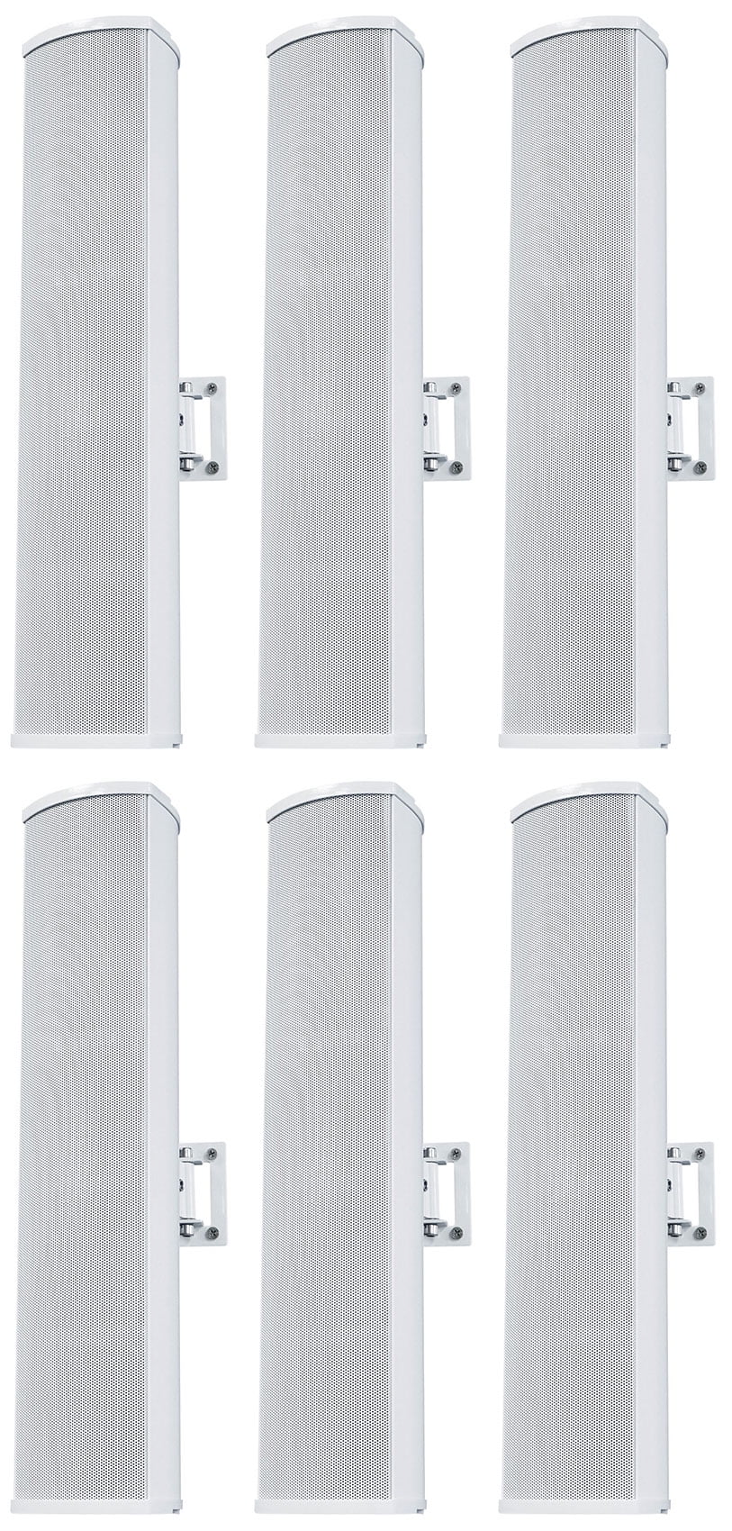 (6) Rockville WET ARRAY 4 White Line Array Speakers For church/School