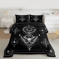 thumbnail image 2 of Homewish Spooky Gothic Moth Full Size Comforter Sets,Boho Bohemain Theme Bedding Comforter Set,White Black Bedding Sets For Kids,Super Cozy Room Decor Reversible,3 Pieces, 2 of 8