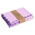 thumbnail image 6 of Fingercraft Cloth Napkins Cotton Linen Blend Dinner Napkin Scallop Design, Set of 6, 20”x20” Lavender, 6 of 6