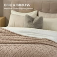 thumbnail image 6 of EVERGRACE Jacquard Boho Sherpa Fleece Throw Blanket for Couch, Super Soft Cozy Fuzzy Plush Blankets for Winter, Reversible Thick Warm Blanket for Bed, Sofa, Living Room, Khaki Tan, 108'' x 90'', 6 of 7