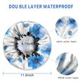 thumbnail image 3 of Shower Caps,Pioneer Flower Floral Print Pattern Waterproof Shower Cap for Women 4 Pieces,Double Reusable Hair Cover for Shower PEVA Elastic Stretch Hem, 3 of 7