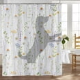 thumbnail image 2 of Floral Shower Curtain for Bathroom Flower Funny Dog Shower Curtains for Bathtub Rustic Botanical Plant Waterproof Polyester Fabric Shower Curtain with Hooks 72x72 Inches, 2 of 6