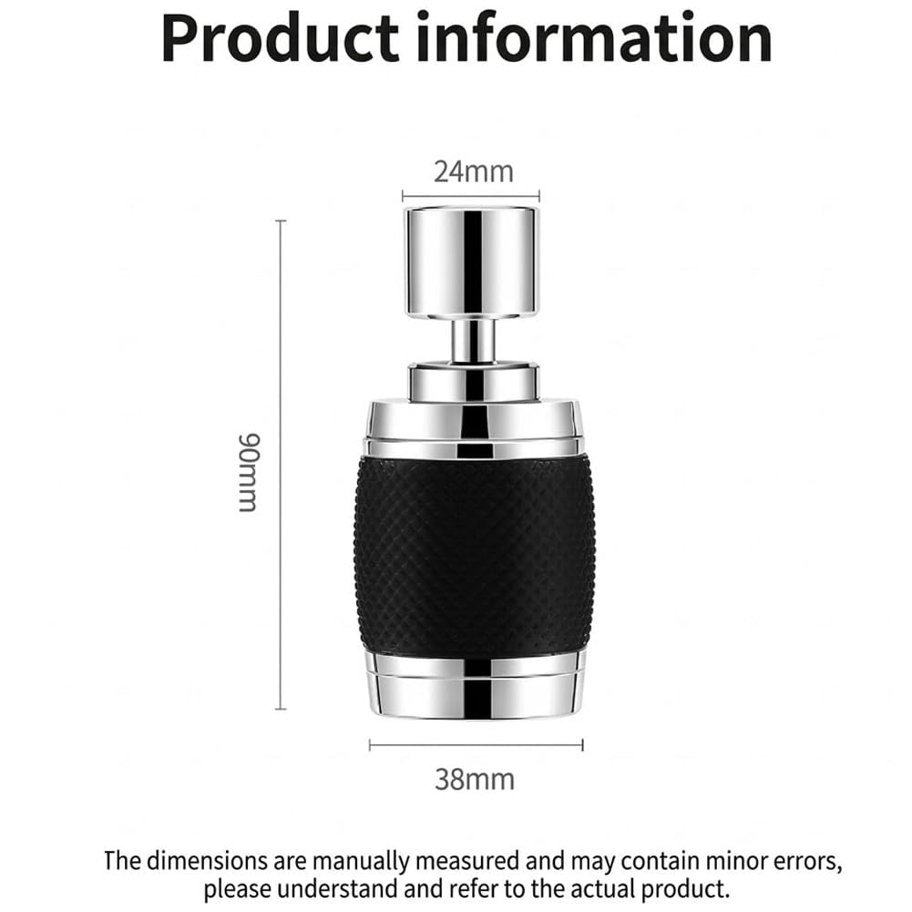 Splash Proof Booster Swivel Kitchen Filter Tap, 360° Degree Faucet Aerator with 3 Water Flow Modes, Universal Adapter Included, Easy Installation, Suitable