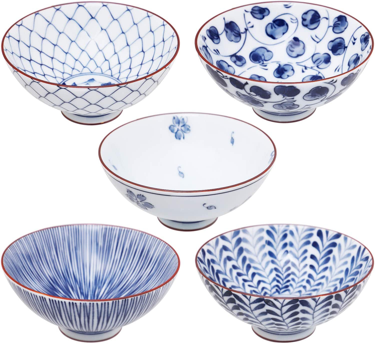5 Small Bowls Set Saikai Pottery Japanese Ceramic Japanese Style Small Bowls Set from Japan 13033 