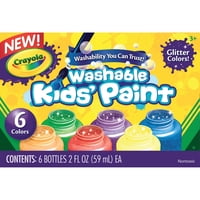 Crayola Washable Kids' Paint Set 6 Colors Glitter Set