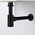 thumbnail image 2 of Ayna Decors Brass Contemporary Round Bottle P Trap 1 1/4, Basin Sink Waste Trap Drain Tube Kit Adjustable Height, Matte Black Finish, 2 of 5