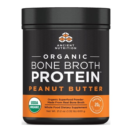 Ancient Nutrition, Organic Bone Broth Protein, Peanut Butter, 554G
