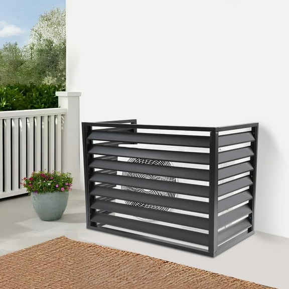 Air Conditioner Fence for Outdoor Units, Privacy AC Fence Cover, AC Units Protection Fence Black for Deck, Patio, Backyard, Garden