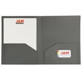 thumbnail image 4 of JAM Paper Heavy Duty Plastic 2 Pocket School Folders, Grey, 3/Pack, 4 of 4