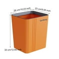 thumbnail image 3 of 2 Pieces Home Office Garbage Bin Bedroom Portable Container Portable Waste Basket Square Shape Rubbish Can Large Capacity Container Orange L, 3 of 9