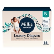 (2 pack) Millie Moon Luxury Diapers, Size Newborn, 88 Count (Select for More Options)