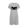 thumbnail image 4 of Censtreet Plus Size Nightgowns for Women Oversized Sleep Shirt Short Sleeve Nightshirt T-Shirt Dress Sleepwear, 4 of 5