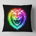 thumbnail image 2 of Designart Colorful Fire Lion - Animal Throw Pillow - 16x16, 2 of 5