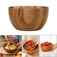 thumbnail image 3 of Premium Round Natural Wooden Salad Bowl Utensils Fruit Serving Bowls 10x6cm, 3 of 6
