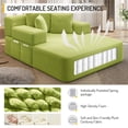 thumbnail image 6 of Oversized Chaise Lounge Chair Indoor, Holaki 2 in 1 Convertible Sofa Bed with 3 Pillows & Side Pocket, Corduroy Upholstered Sleeper Sofa Bed for Small Spaces Living Room Apartment, Light Green, 6 of 11