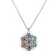 thumbnail image 1 of Nvzi Colgante de collar, hecho a mano, colgante de plata antigua, collar de árbol de la vida, collar de piedras de colores (plata, estilo flor de la vida), 1 of 4