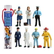 Safari Ltd People TOOB With 7 Everyday Heroes Figurine Toys, Including Construction Worker, Policeman, Mailman, Pilot, Chef, Fireman, and Veterinarian