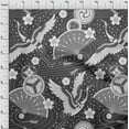 thumbnail image 4 of oneOone Velvet Dark Gray Fabric Asian Japanese Pattern Sewing Craft Projects Fabric Prints By Yard 58 Inch Wide, 4 of 4