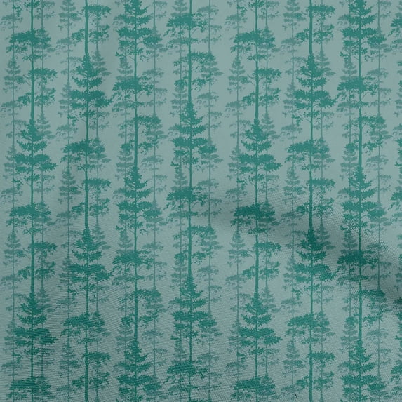 oneOone Viscose Chiffon Dusty Teal Green Fabric Tropical Tree Sewing Craft Projects Fabric Prints By Yard 42 Inch Wide