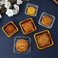 thumbnail image 4 of 100pcs Square Moon Cake Trays Mooncake Packaging Box Without Cover Food Container Holder Gold Plastic Cake Box for Cookie, 4 of 7