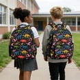 thumbnail image 4 of SEANATIVE Kids School Backpack Boys Girls Book Bag Large Capacity Lightweight School Bag with Adjustable Straps Multi Pockets Toddler Backpack for Teen Students, Cartoon Dinosaur Skeleton Print, 4 of 7