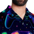 thumbnail image 5 of Game Controller Men's Casual Printed Button Down Short Sleeve Poplin Hawaiian Beach Shirt with Spread Collar Tops, 5 of 6