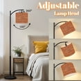thumbnail image 3 of Arc Floor Lamp with Adjustable Lampshade Brick Wall Rustic Orange Red Tones Standing Lamp 3 Color Temperatures Dimmable Tall Pole Lamp with Foot Switch for Bedroom, 3 of 8