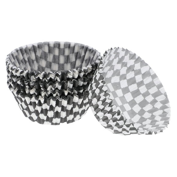 FRCOLOR Checkered Cupcake Liners for Baking with Paper Assorted Color 300 Pieces