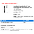 thumbnail image 2 of Rear Shock Absorber Set 2 Piece - Compatible with 2012 Mercedes-Benz C63 AMG Base, 2 of 2