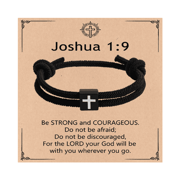 Men's Adjustable Waterproof Woven Surf Cross Bracelet, Birthday and Christmas Gift for Teenagers