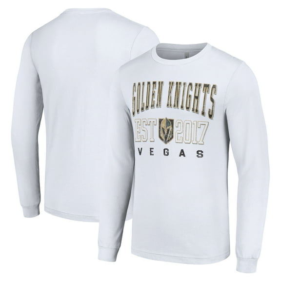 Men's Starter White Vegas Golden Knights Logo Graphic Long Sleeve T-Shirt