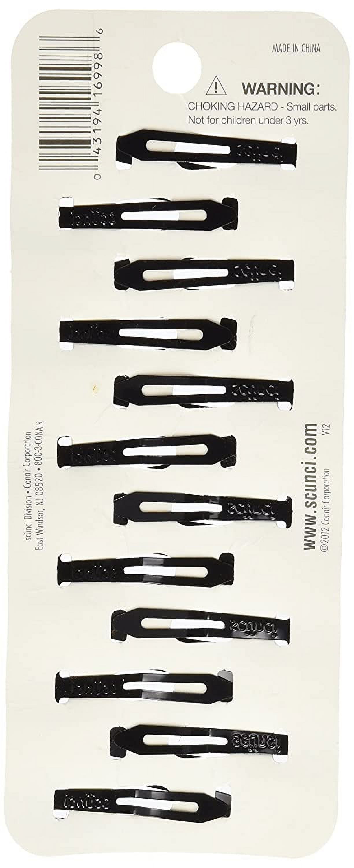 Scunci Countour, Snap Hair Clips, Black - 12 Count