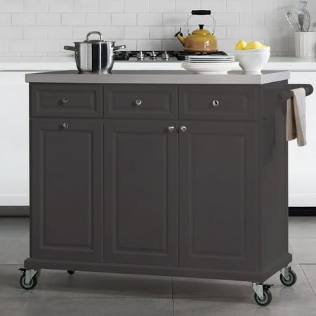 Sj Collection Buckhead Portable Kitchen Island Cart Cabinet On
