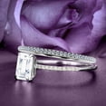 thumbnail image 2 of Bridal Rings Set Art Deco 1.75 Carat Emerald Cut Diamond Moissanite Antique Engagement Ring, Wedding Ring in 925 Sterling Silver With White Gold Plating, Gift For Her, Promise Ring, Anniversary Ring, 2 of 3