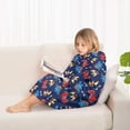 thumbnail image 4 of DarkBlue Dinosaurs Pattern Blanket Hoodies for Kids 6-13YR Oversize Wearable Blanket Hoodies for Boys Girls Teens, 4 of 7