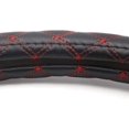 thumbnail image 4 of 45 cm Outer Dia Black Faux Leather Red Quilted Stitch Pattern Car Truck Steering Wheel Cover, 4 of 6