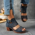 thumbnail image 6 of SDNall Platform Sandals for Women with Strappy Cutouts and Adjustable Buckle, Featuring a Supportive Block Heel for Casual Wear in Multiple Colors, 6 of 8