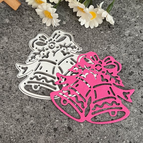 Die Cuts for Card Making, Ouginx Christmas Bell Metal Cutting Dies DIY Die Cutters Die Stencils for Scrapbooking, Embossing & More