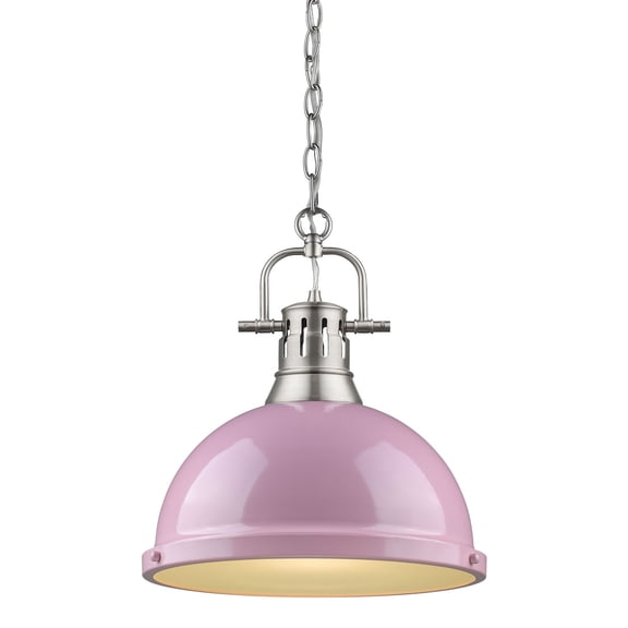 Golden Lighting 3602-L-Pw Duncan 1 Light 14" Wide Pendant - Pink