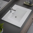 thumbnail image 4 of Renovators Supply Luke Bathroom Sink 24" White Porcelain Drop In Sink w/Center Faucet Hole Pack of 3, 4 of 4