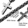 thumbnail image 5 of EOEMY Bible Jesus Cross Pendant Stainless Steel Necklace Byzantine Chain For Men Women-Silver Black-22Inch Or 55Cm, 5 of 6