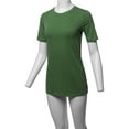 thumbnail image 5 of A2Y Women's Basic Solid Premium Cotton Short Sleeve Crew Neck T Shirt Tee Tops Army Green S, 5 of 6