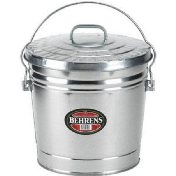 Behrens 6106 6 Gallon Galvanized Garbage Pail With Cover - Quantity of 3