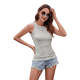 thumbnail image 2 of Chaleco Ajustado Acanalado con Cuello Redondo para Mujer, Gris , Talla L, 2 of 10