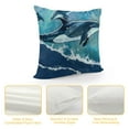 thumbnail image 4 of Whales Orcas Narwhals On Navy Polyester Body Pillow Cover Long Pillowcase with Hidden Zip Closure, 4 of 5