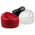 thumbnail image 3 of Gouchee Home Tube Cozy White Faux Leather Bean Bag Chair – Modern Round Lounger with Polystyrene Bead Filling, Lightweight & Durable for Dorm or Living Room, 3 of 3