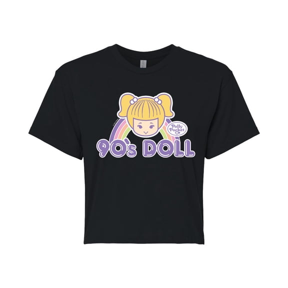 Polly Pocket - 90S Doll - Juniors Cropped Cotton Blend T-Shirt